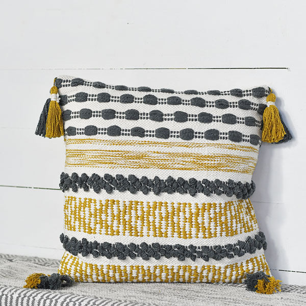 Multi Color Pillow with Tassels