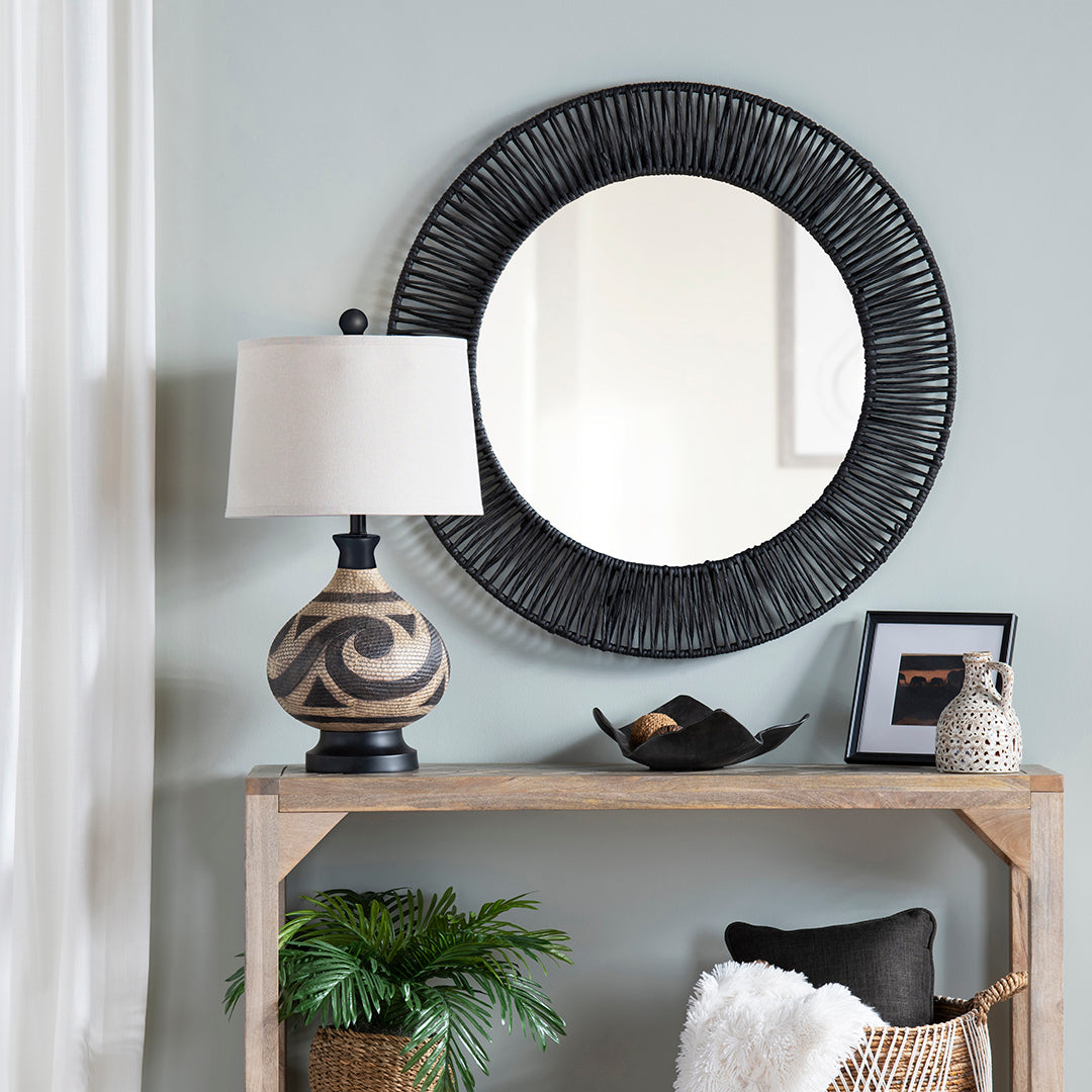 Onyx Round Mirror