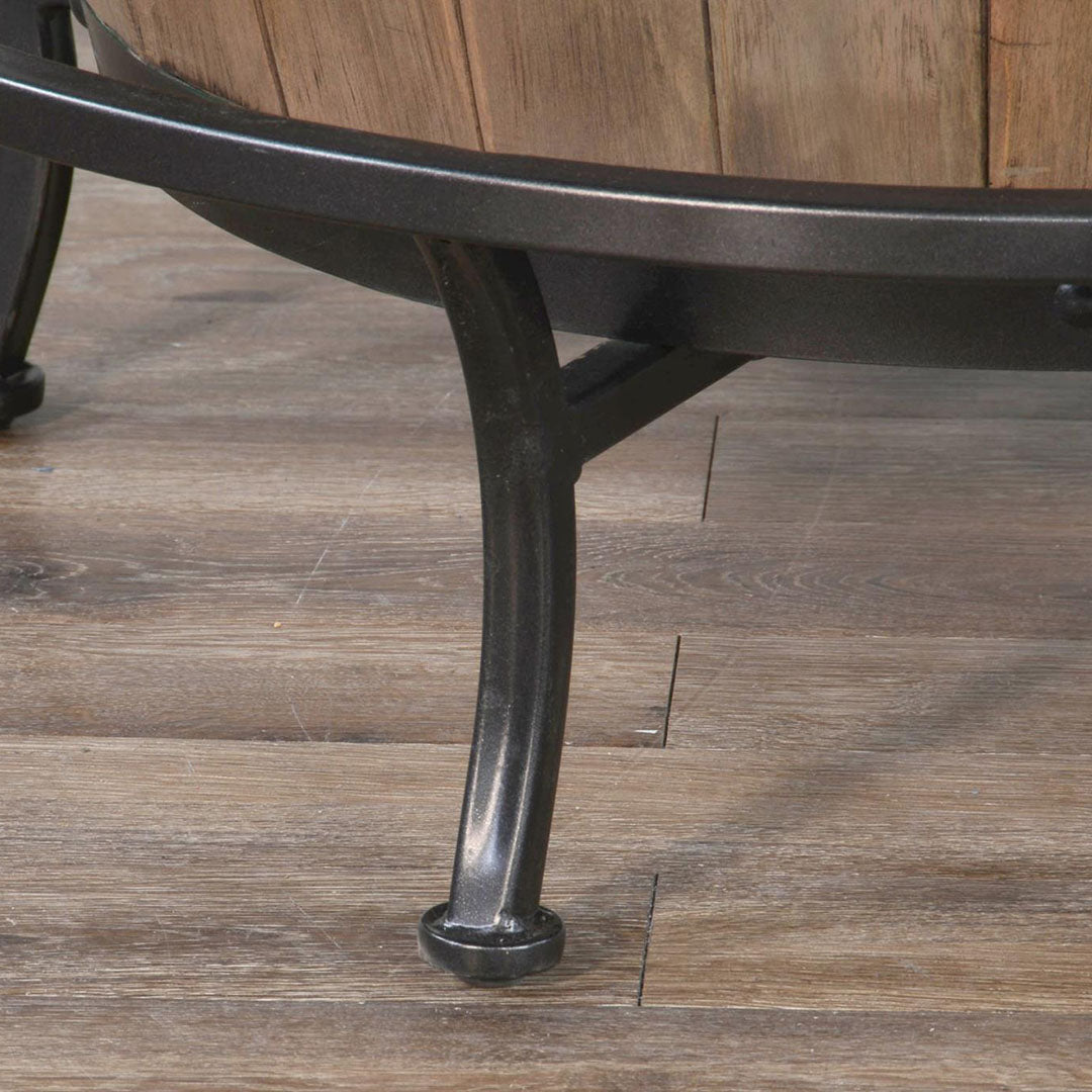 Mesa de piel de ante con taburetes