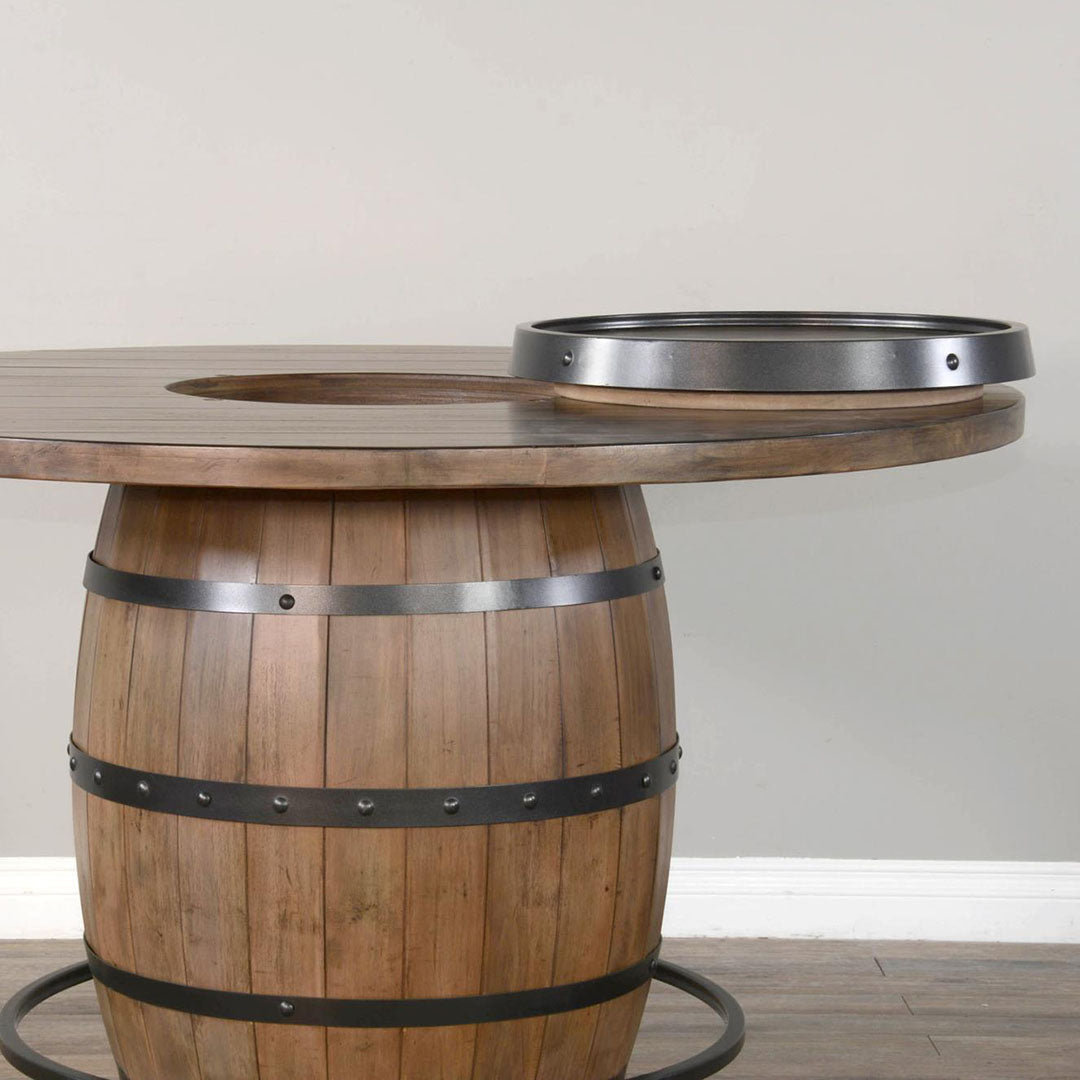 Mesa de piel de ante con taburetes