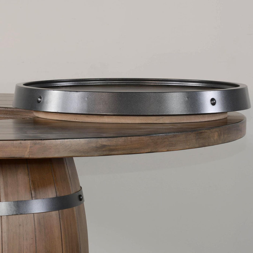 Mesa de piel de ante con taburetes