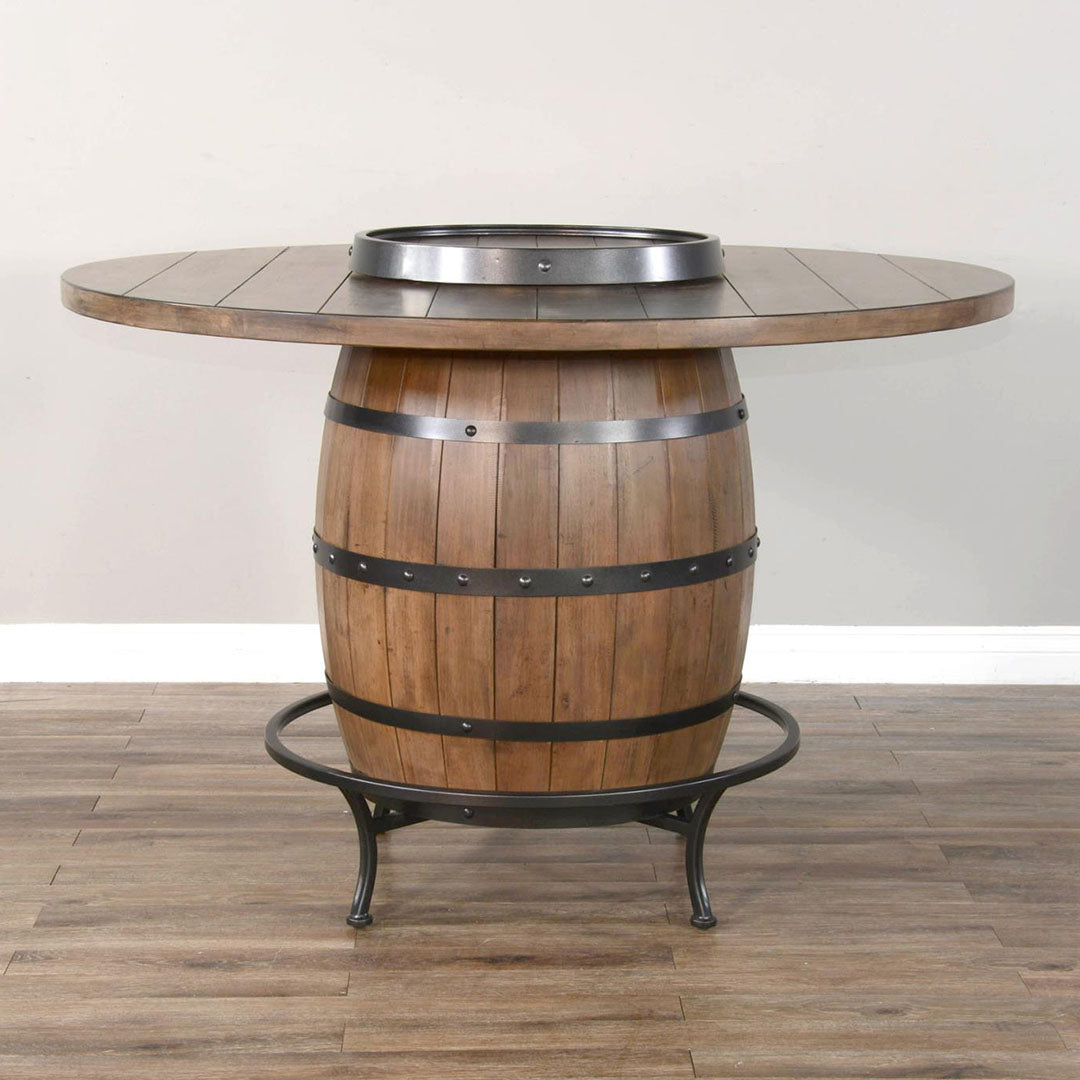 Mesa de piel de ante con taburetes