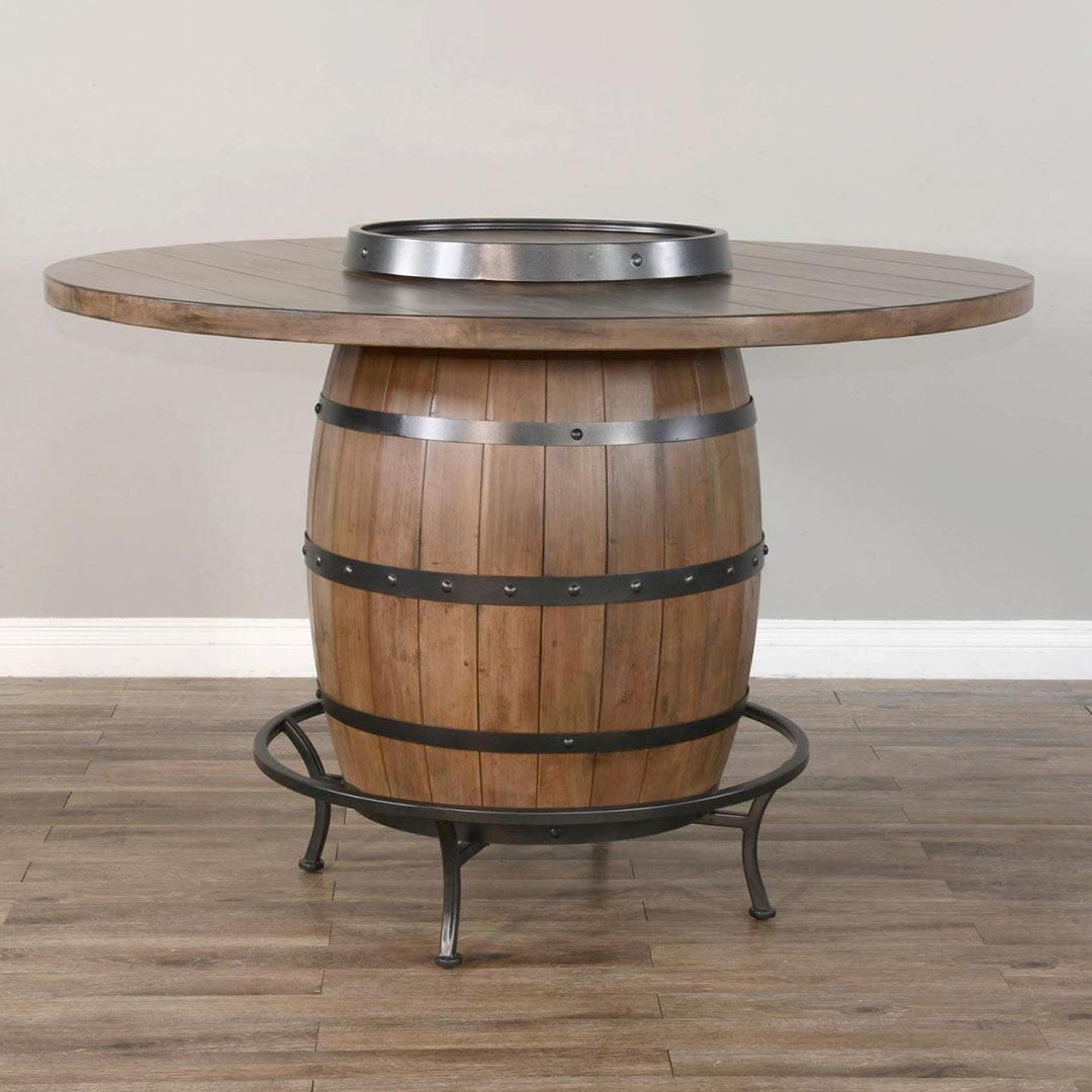 Mesa de piel de ante con taburetes