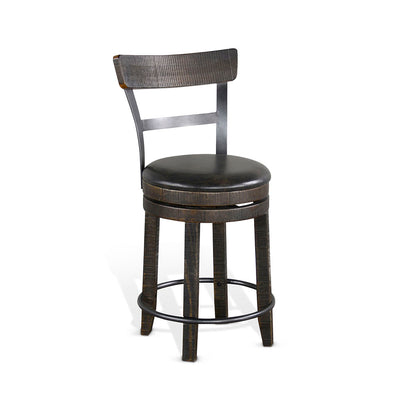 Homestead swivel stool II in brown, counter height, front view, from Sunny Designs