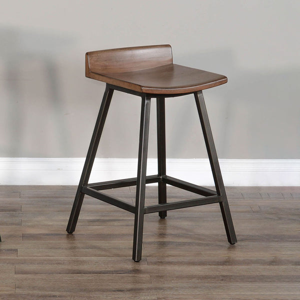 Globally inspired bar stool with natural materials