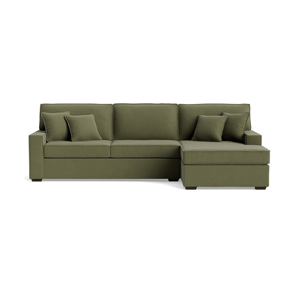Joybird green sectional sofa with chaise
