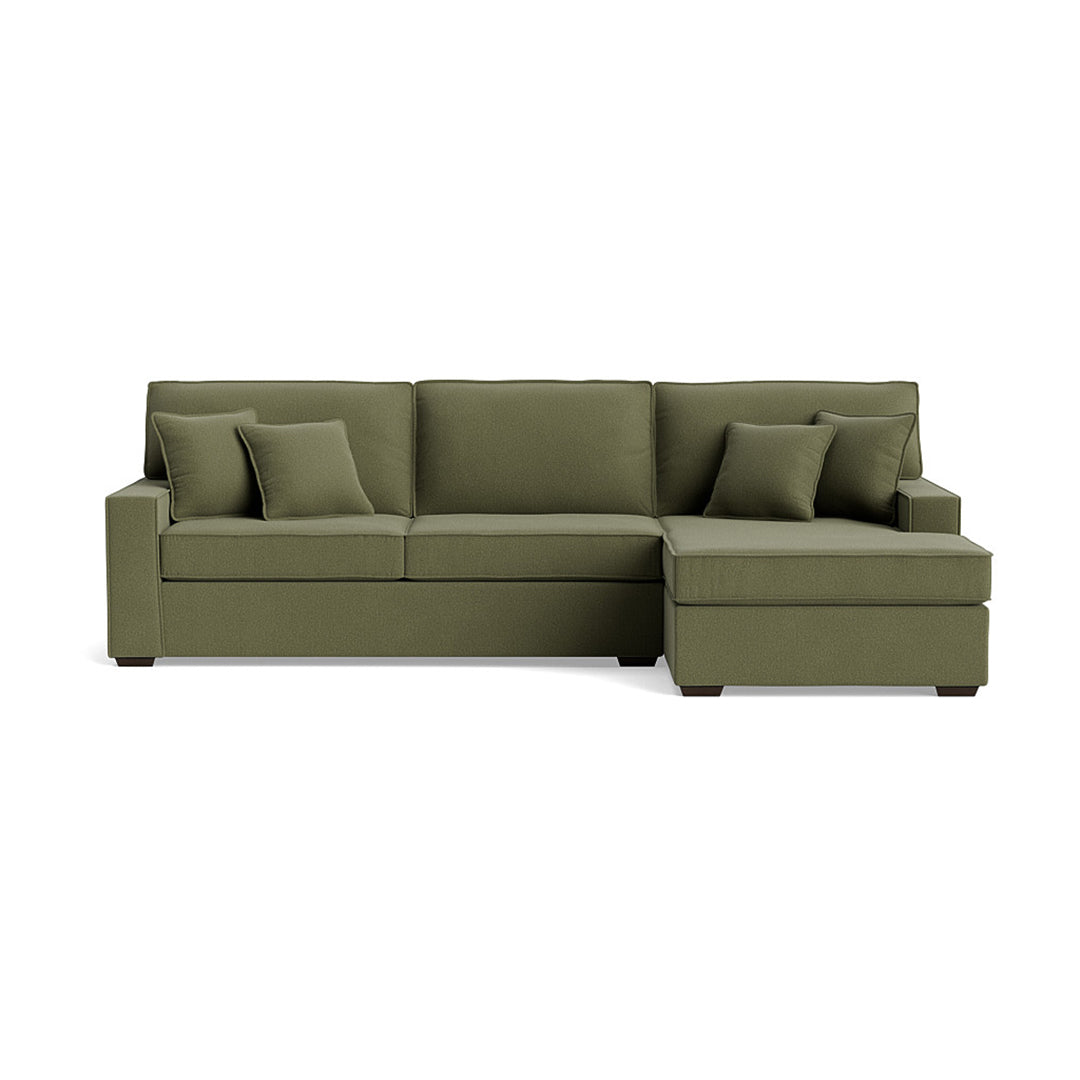 Joybird green sectional sofa with chaise