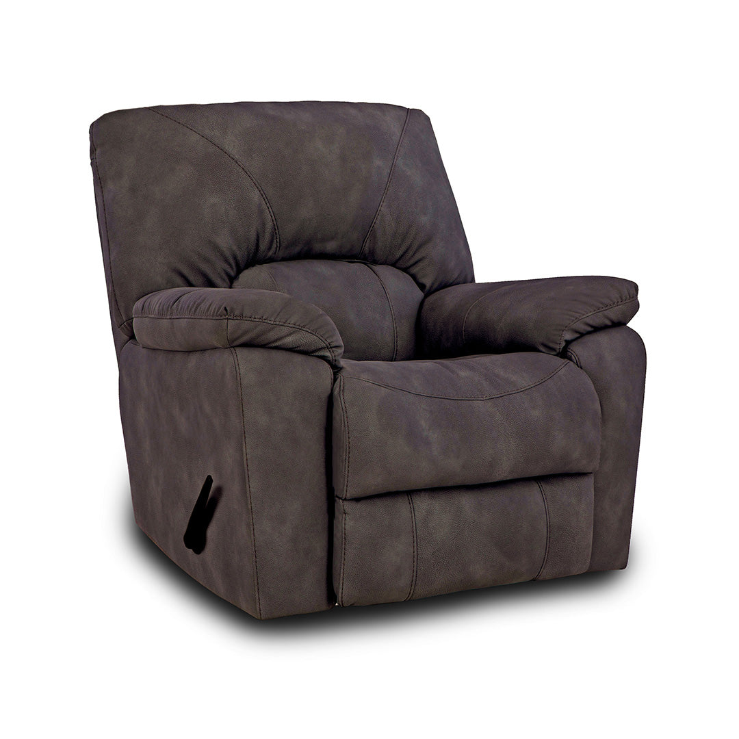 Rhino Rocker Recliner from Home Stretch in Gray Performance Fabric with Manual Recline, Made in USA - Detail view