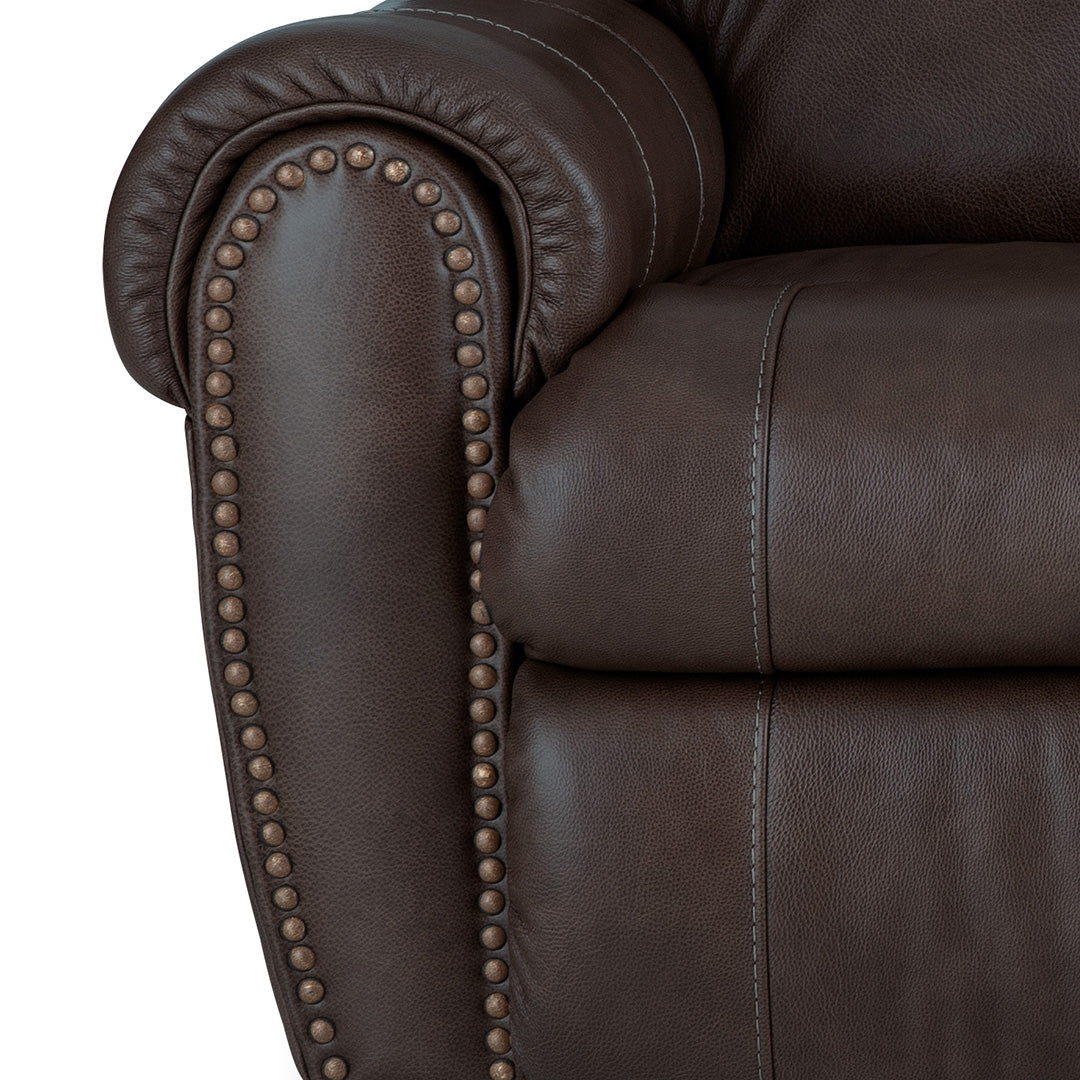 Franklin Leather Power Reclining Loveseat with Console