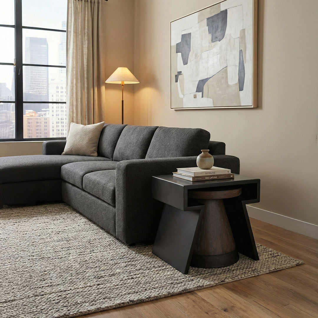 Malibu Nesting End Tables from Furniture Fair in Brown Veneer - Lifestyle view