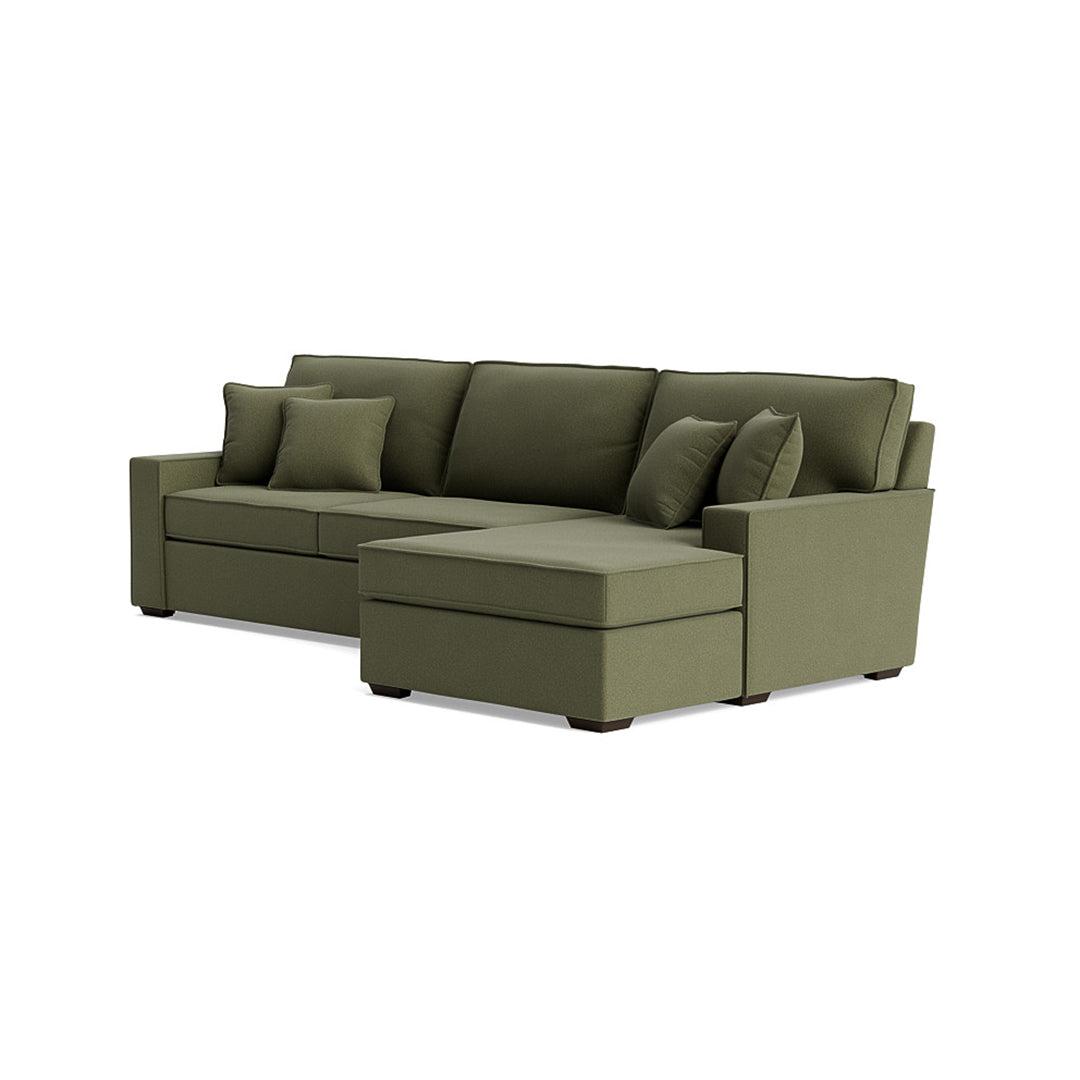Joybird green sectional sofa with chaise