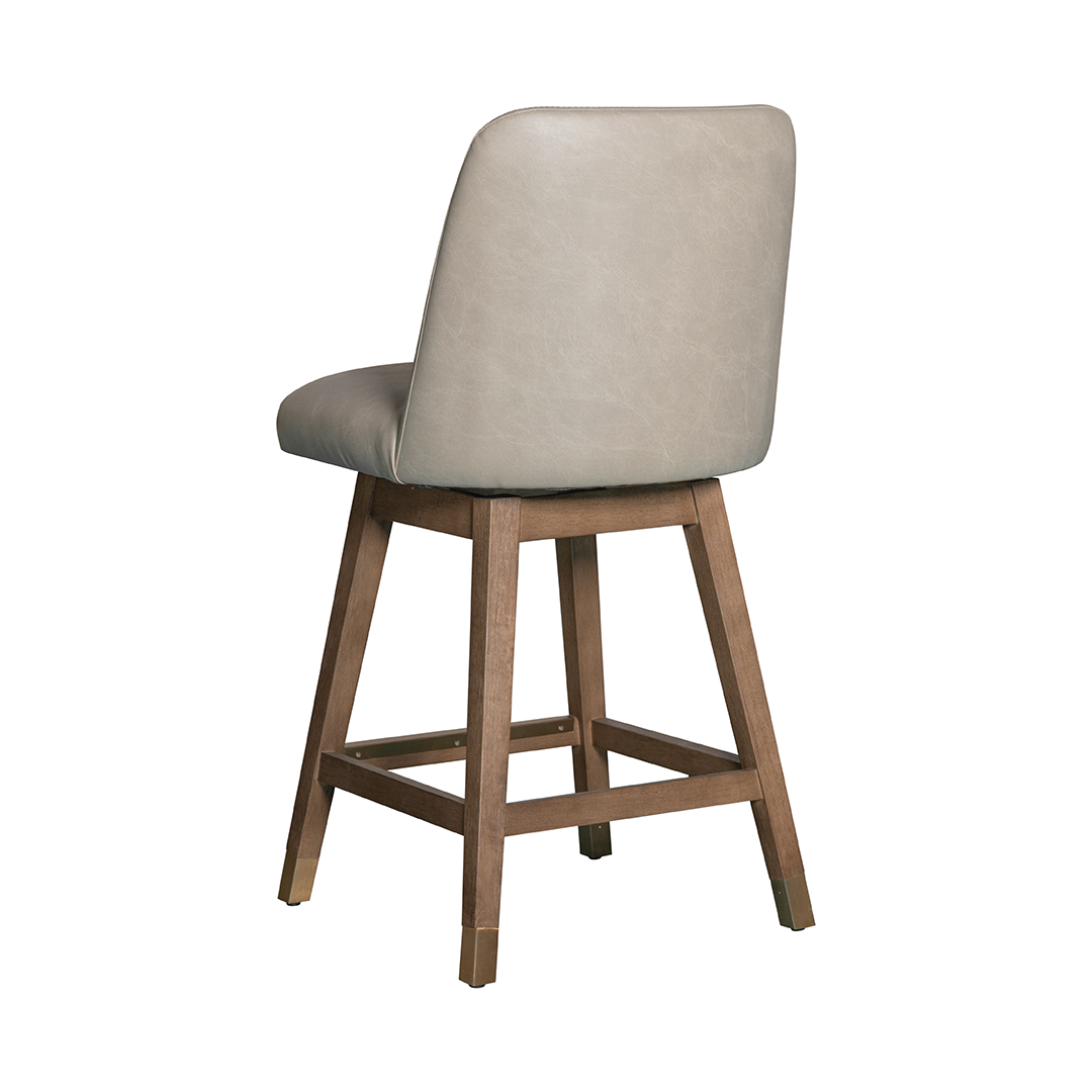 Amelia Upholstered Swivel Stool - Beige