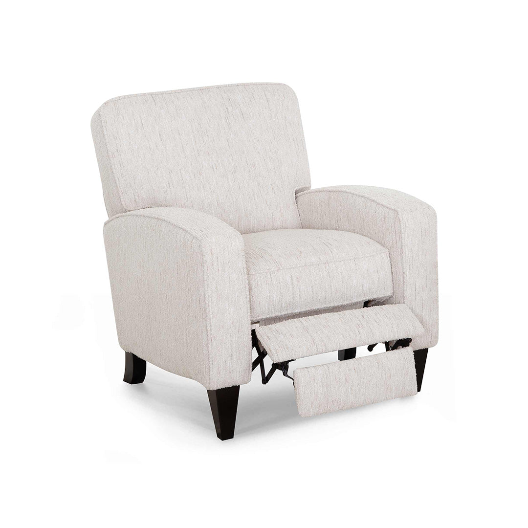 Beige pushback recliner accent chair