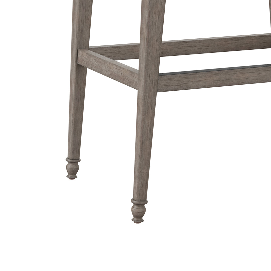 Wooden chair leg on a white background