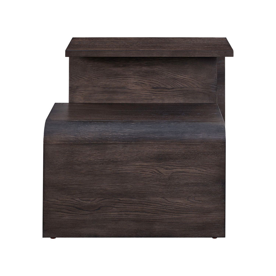Perspectives end table in brown, top surface view