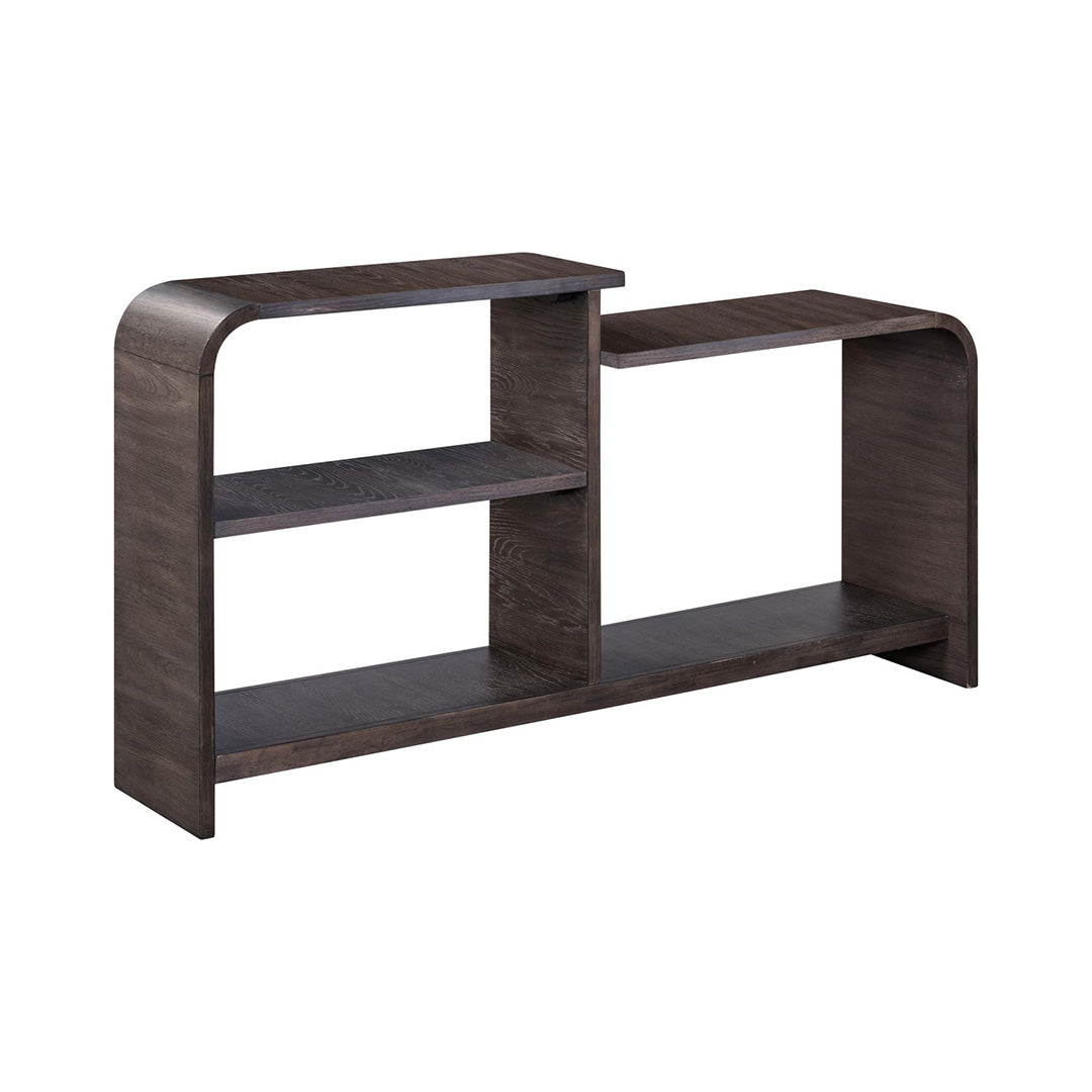 Perspectives sofa table in brown with storage, front view, from Liberty Furniture