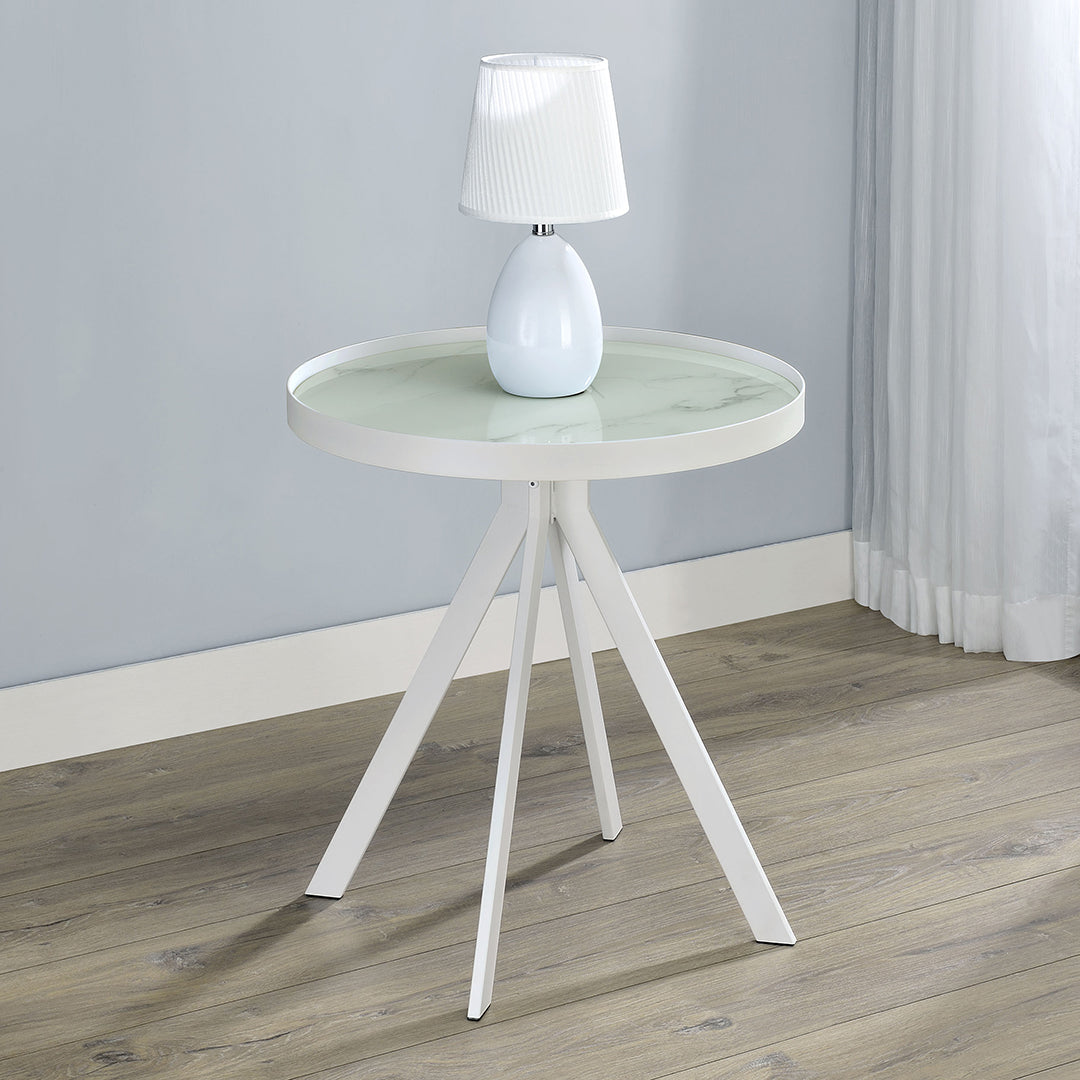 Monaco End Table - White