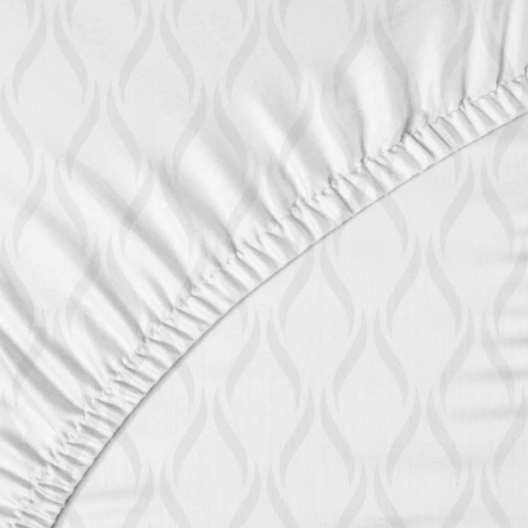 White Cotton / Natural Fiber Blend Cooling Cotton Sheets from Lusomé - Detail view
