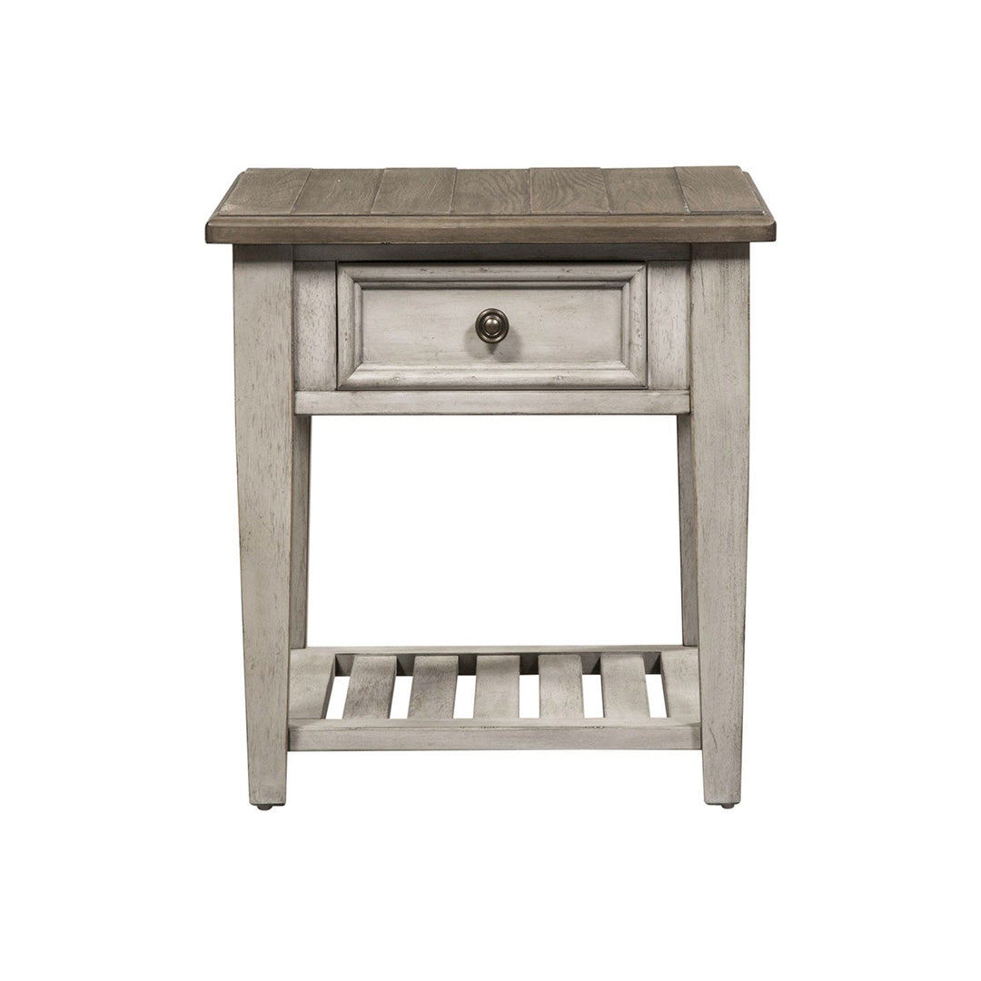 White Heartland End Table from Liberty Furniture - Detail view