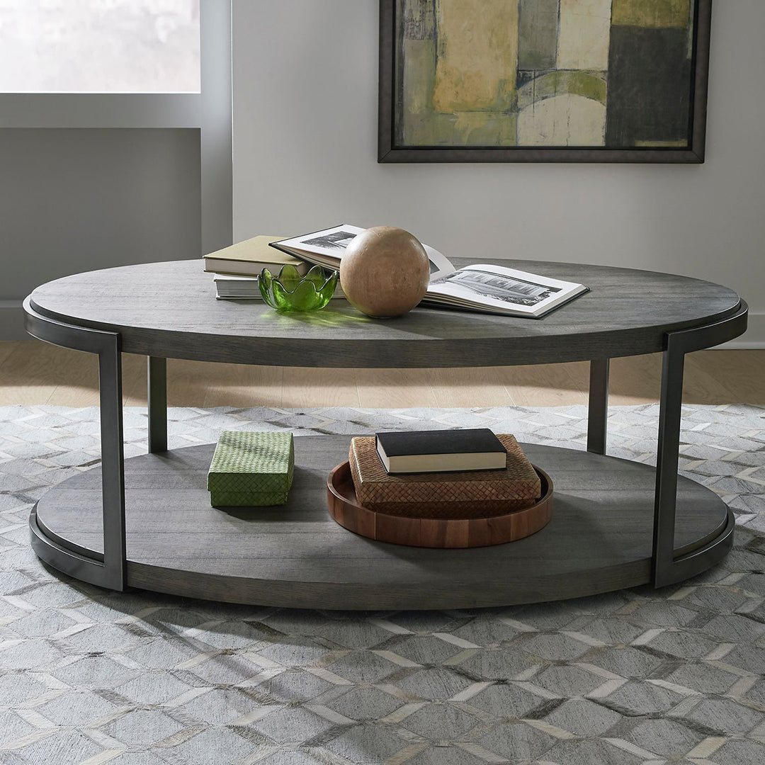 Mesa de cóctel ovalada con vista moderna