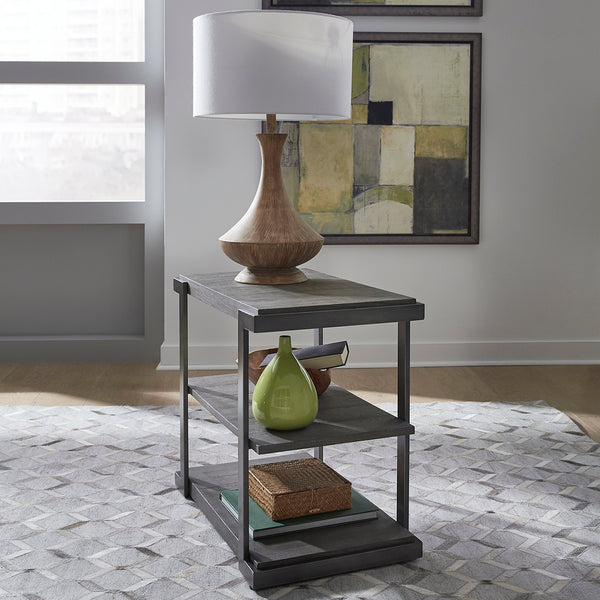 Modern View Tiered End Table from Liberty Furniture in Gray - Alternate angle