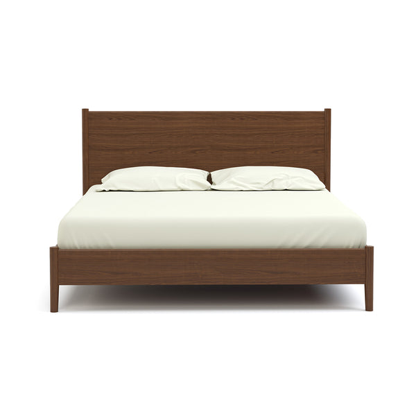 Walnut Grove Panel Bed from L and J.G. Stickley Inc in Queen Brown Solid Wood, Made in USA - Front view