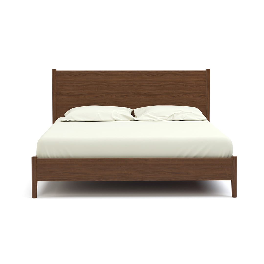 Walnut Grove Panel Bed from L and J.G. Stickley Inc in Queen Brown Solid Wood, Made in USA - Front view