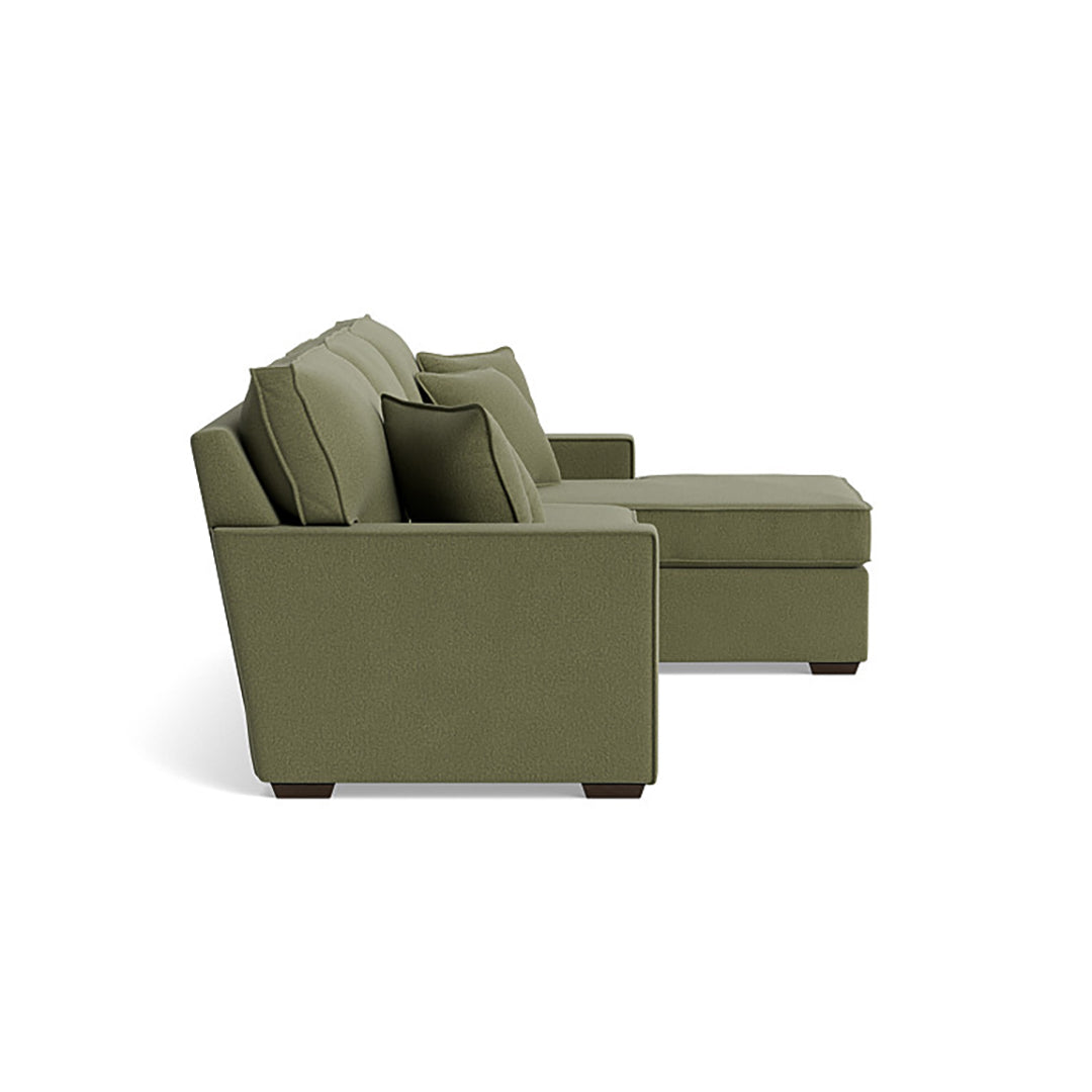 Joybird green sectional sofa with chaise