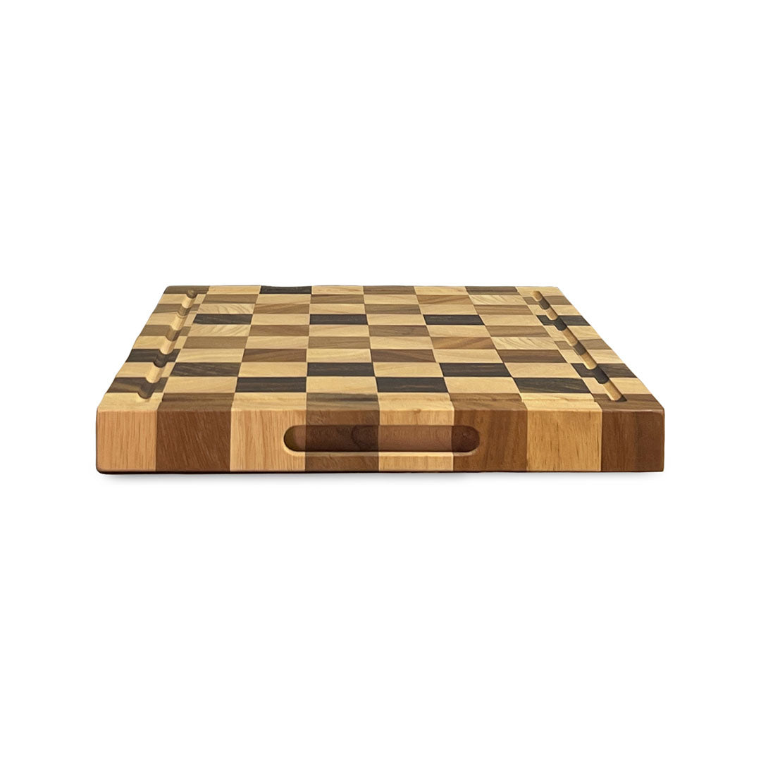 Acacia Checker Serving Board