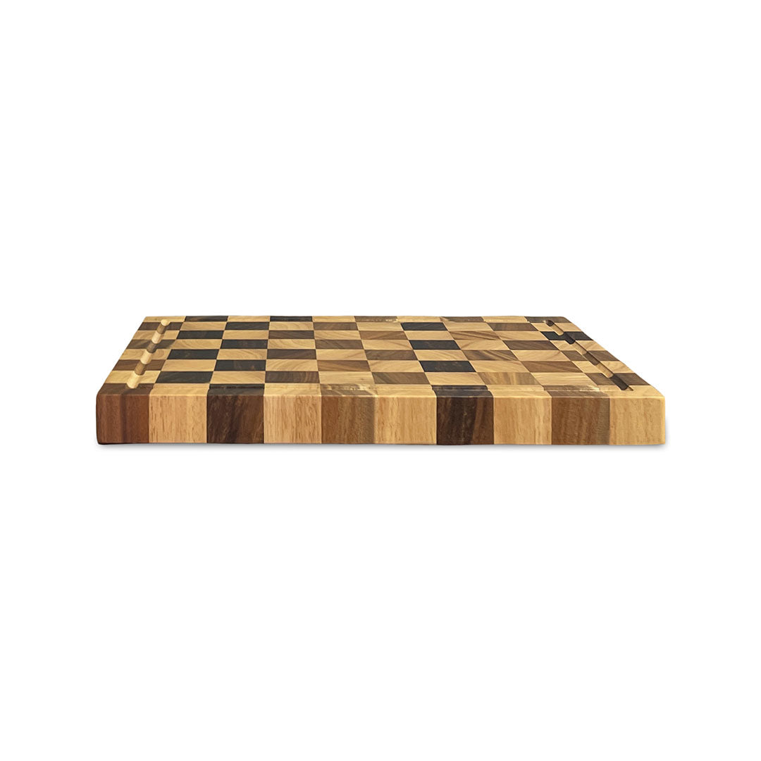 Acacia Checker Serving Board