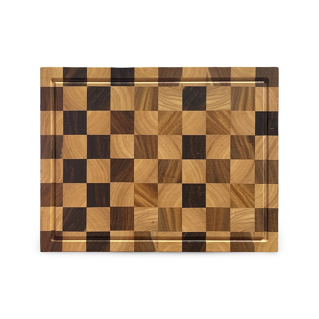 Acacia Checker Serving Board