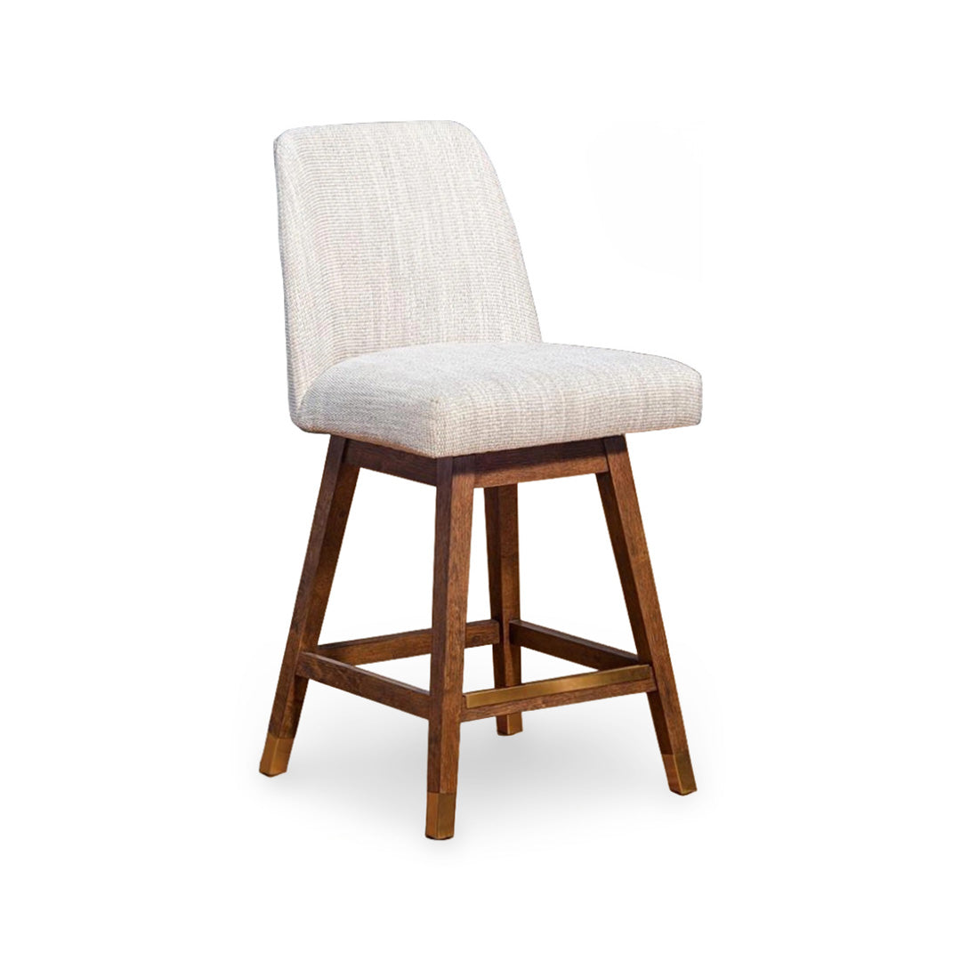 Amelia 360 Upholstered Swivel Stool - Beige