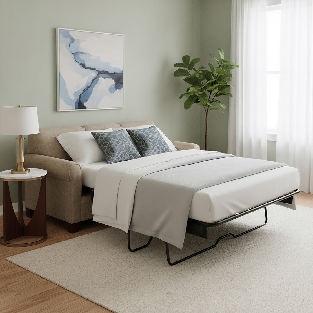 Brown Fabric Angie Air Queen Sleeper Sofa from England - Alternate angle