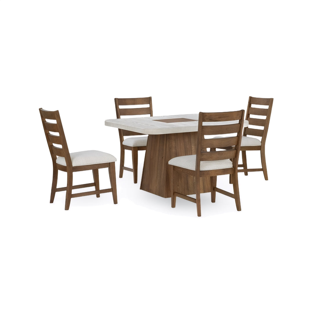 Apex Dining Set (5pc) (Seats 6-8) from Holland House in Brown Upholstered