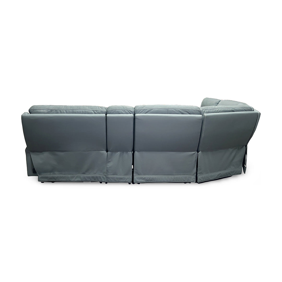 Ariel Leather Power Reclining Sectional with Heat & Massage