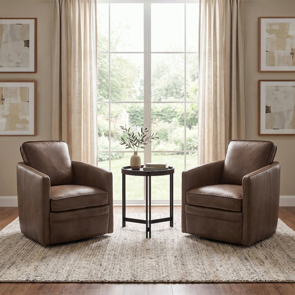 Art Leather Swivel Chair from Moto Motion - Reclined position
