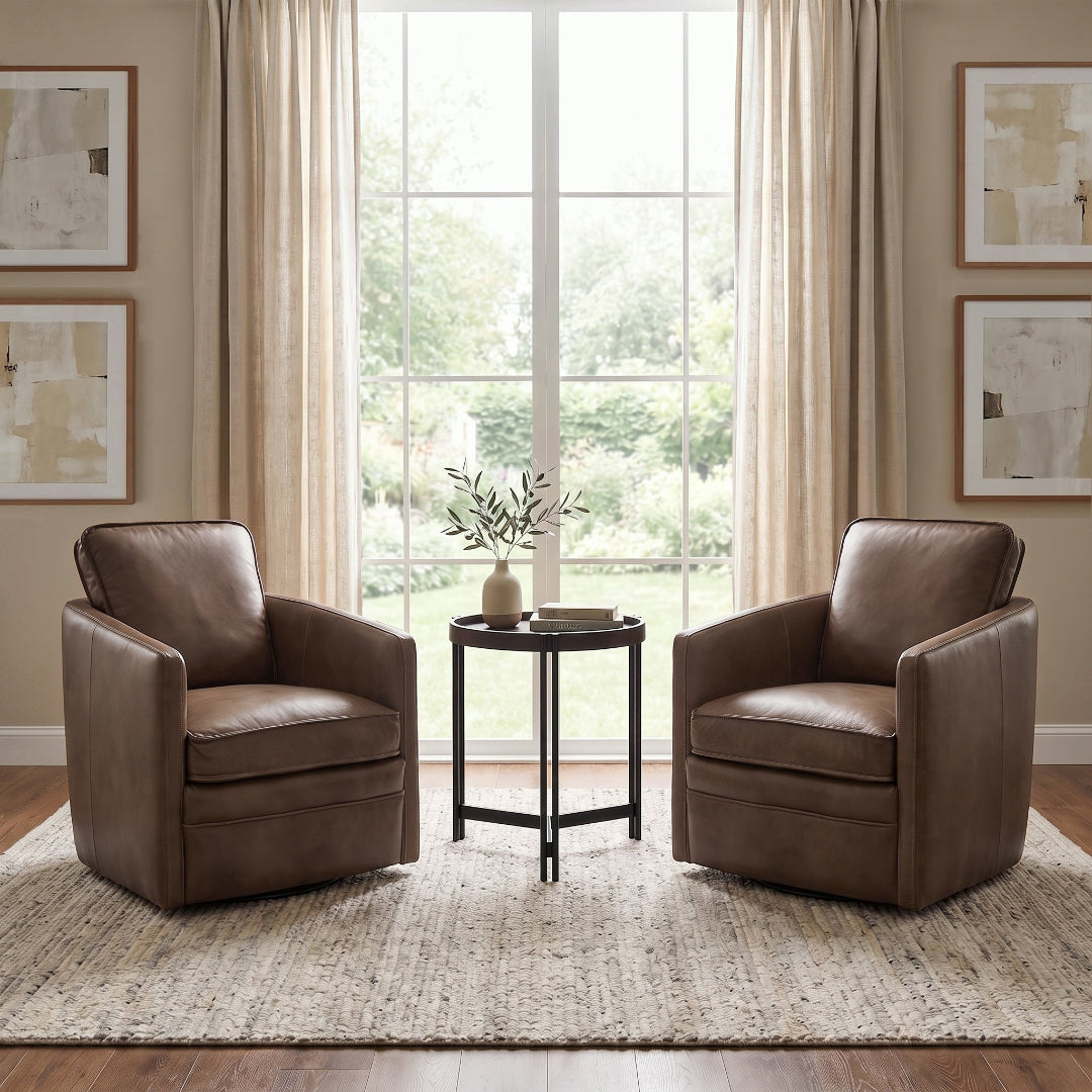 Art Leather Swivel Chair from Moto Motion - Reclined position