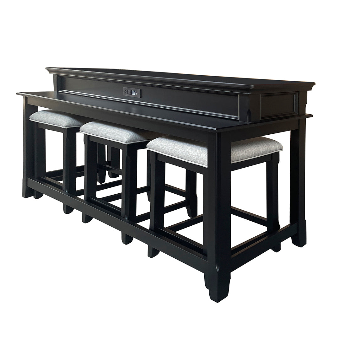 Turner sofa table in black finish, front view