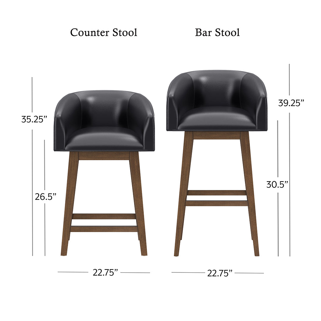 Barrel Bar Stool - Black