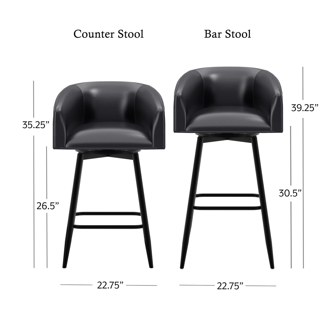 Barrel Bar Stool - Black