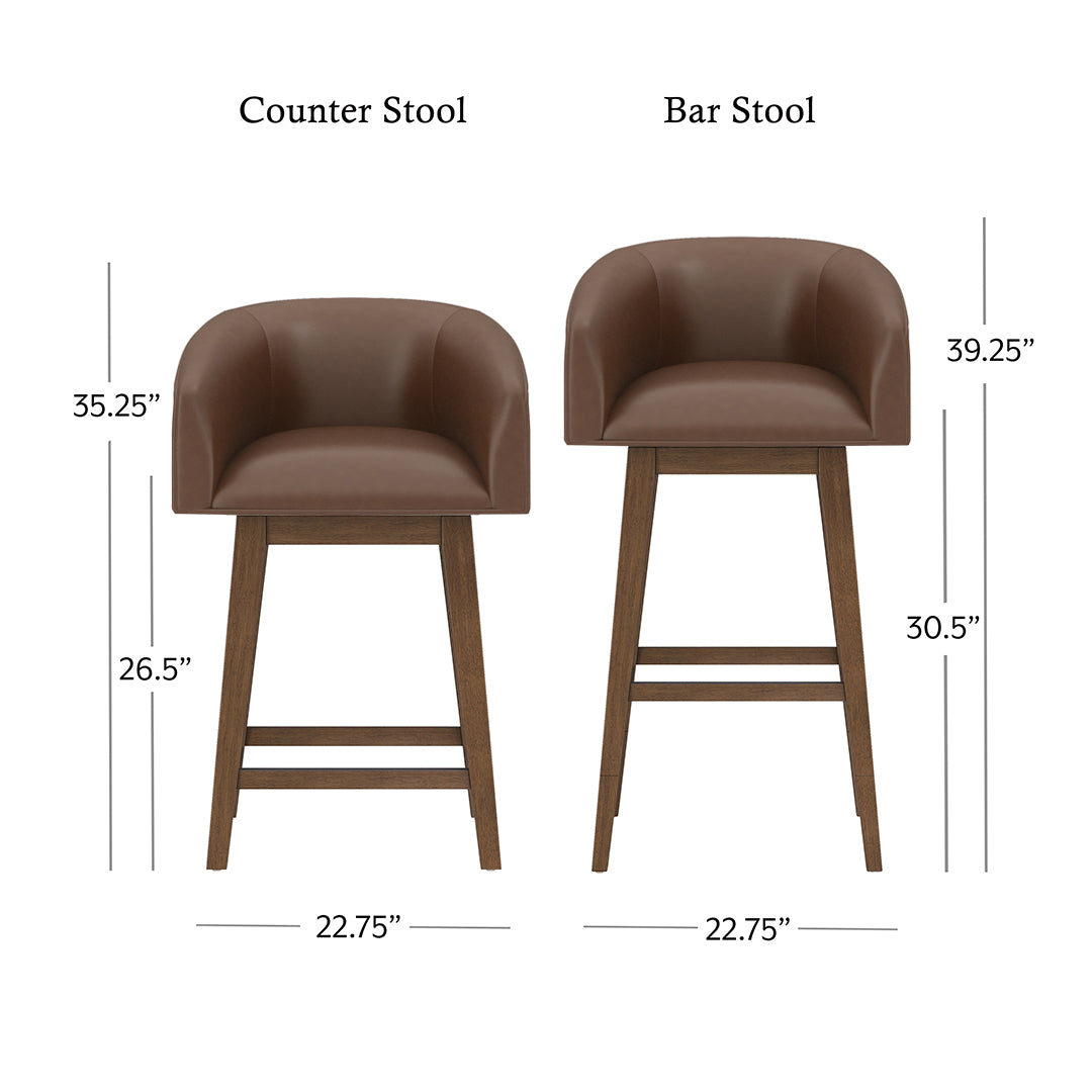 Barrel Bar Stool - Brown