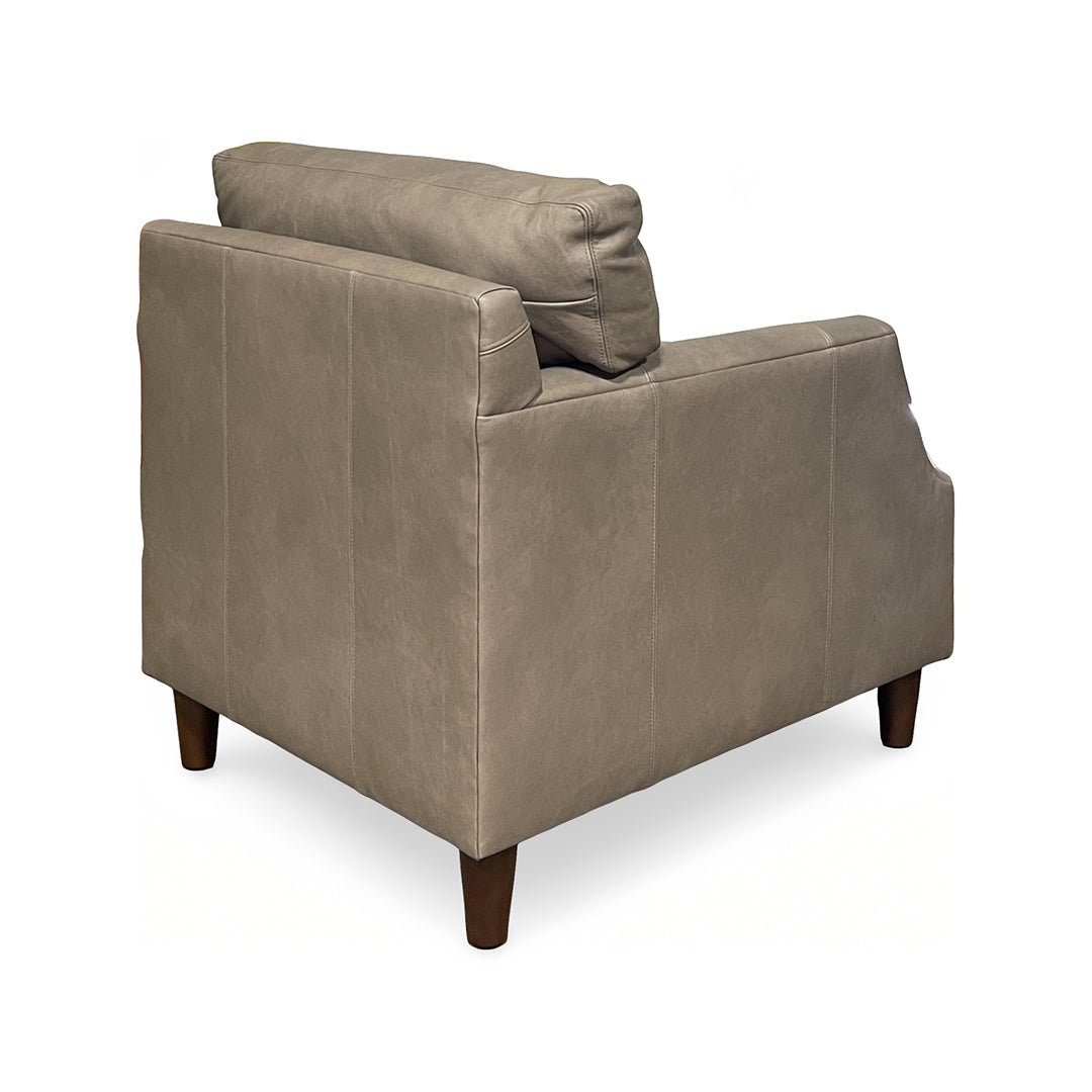 Belle Leather Accent Chair from Hickorycraft (Craftmaster) in Gray, Made in USA - Overhead view