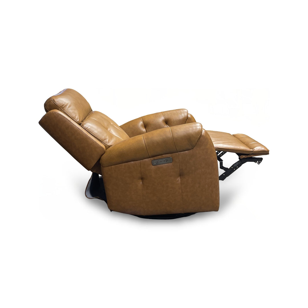 Bergman Leather Power Swivel Glider Recliner