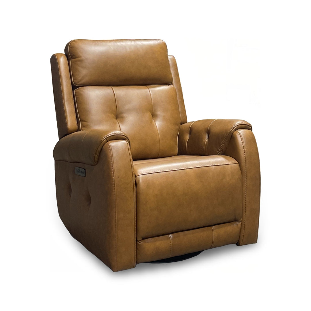 Bergman Leather Power Swivel Glider Recliner