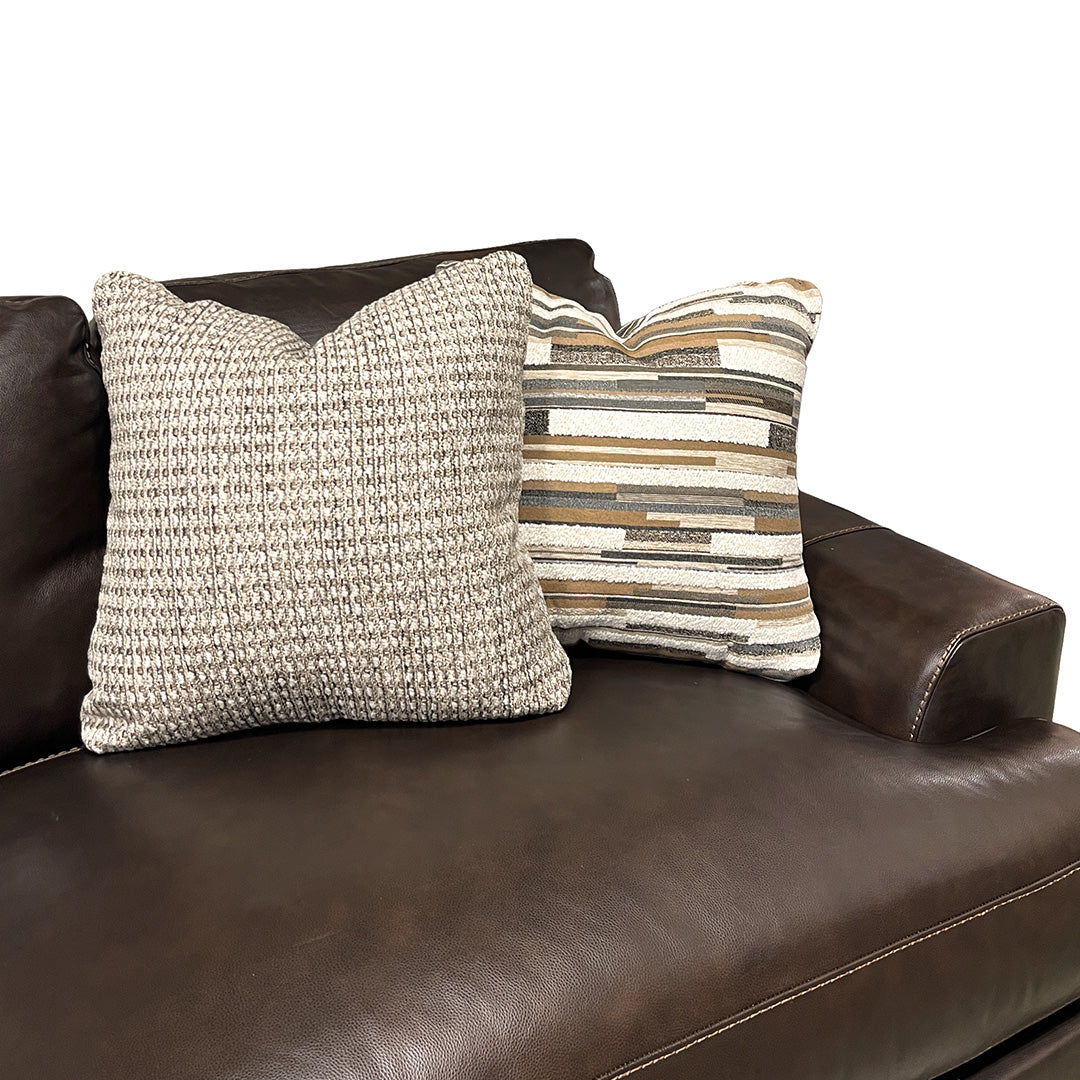 Bodie Leather Sofa from Michael Nicholas Designs in Brown, Made in USA - Leather detail