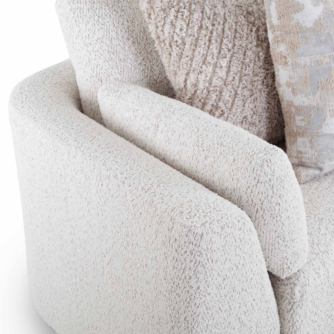 Bombay Sectional II (5-Piece) from Franklin Corporation in Beige Bouclé, Made in USA - Closeup detail