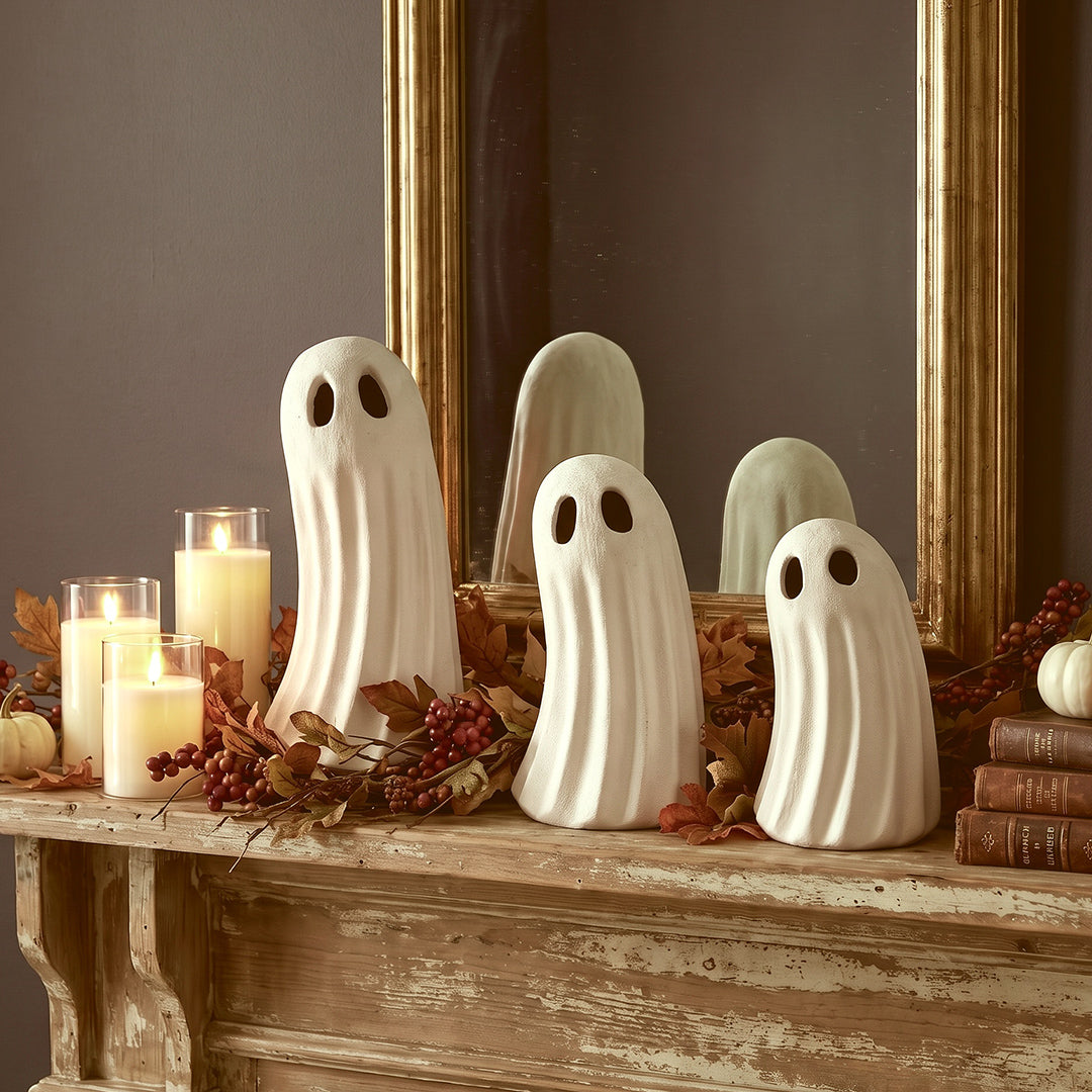 Ceramic Leaning Ghost from P D Home & Garden in White - Additional view 6