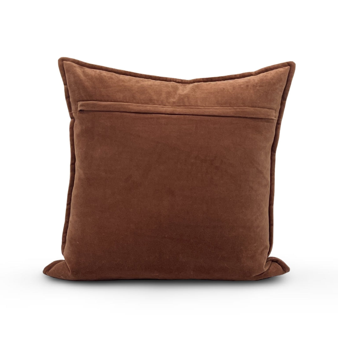 Almohada de terciopelo de algodón - Marrón oscuro