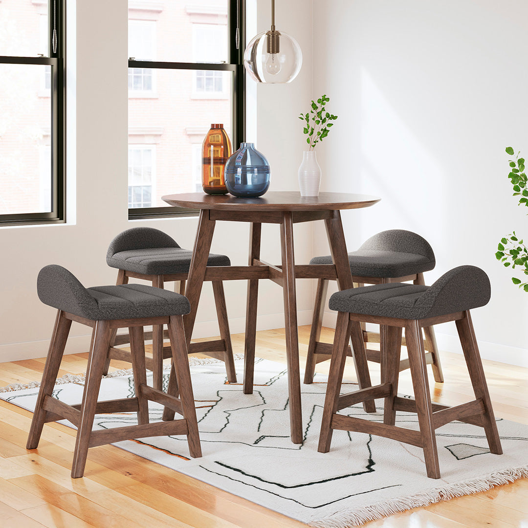 Lyncott Counter Height Bar Stool - Charcoal