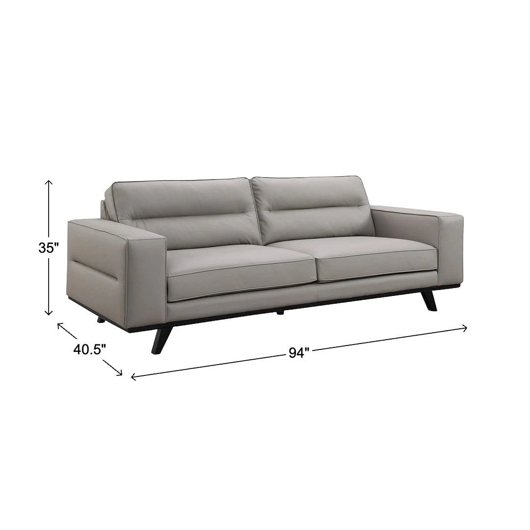 Dayton Sofa and Chair from Intercon in Gray Faux Leather / Leather-Look - Additional view 7